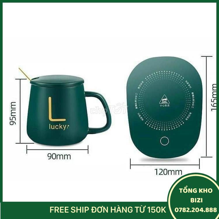 Bộ Đế Hâm Nóng Điện Tử Kèm Ly Sứ Cao Cấp Hiện Đại Và Gọn Nhẹ - Free Ship Toàn Quốc