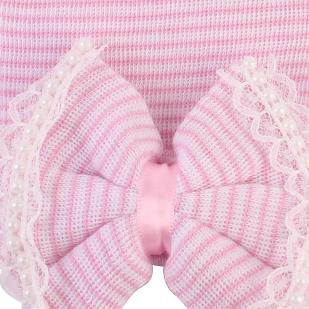 New Unisex Baby Infant Striped Soft Hat Cap For Newborn Beanie Big Bow