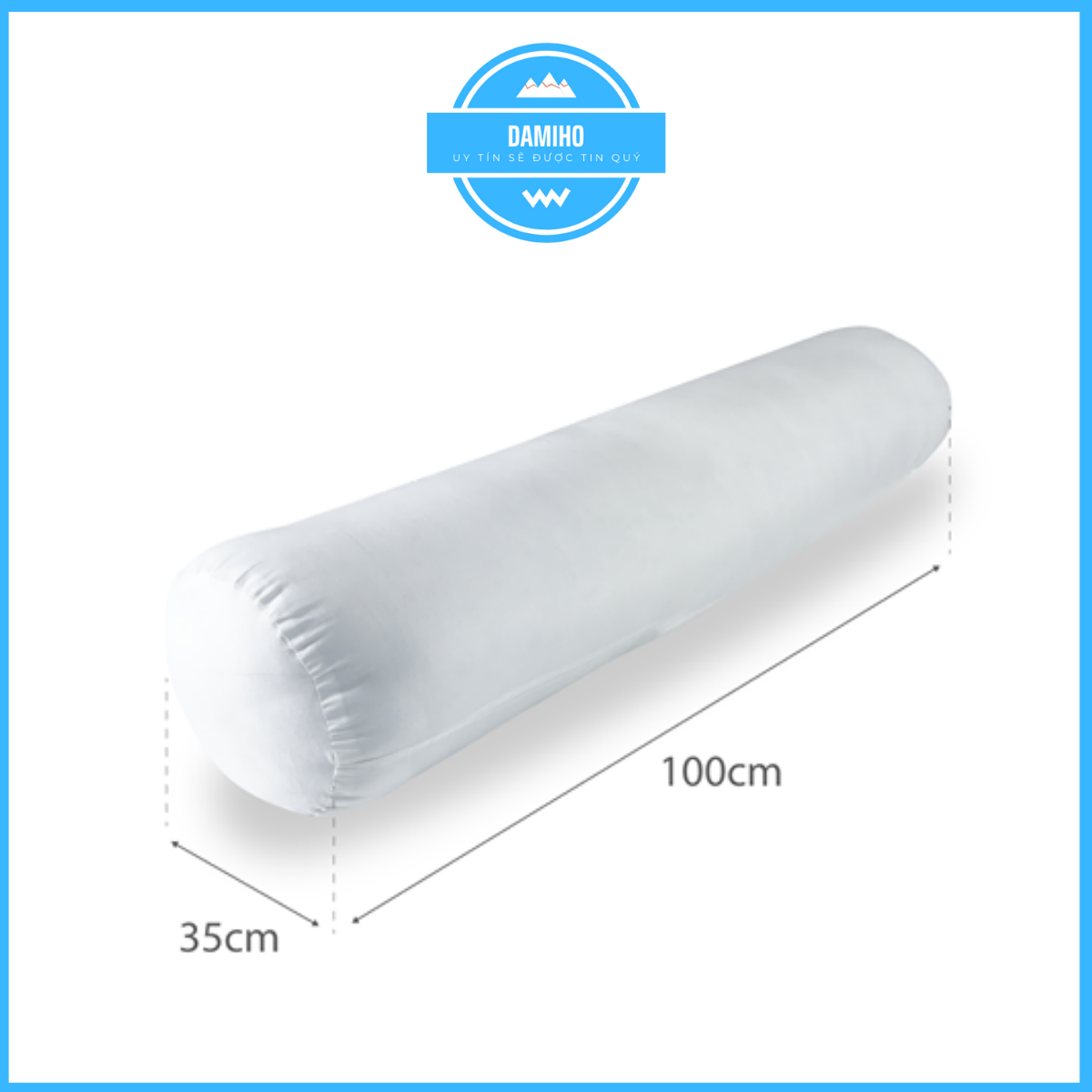 Ruột gối ôm người lớn size 35x100cm, 100% gòn đàn hồi êm ái không tạp chất vải vụn - DAMIHO