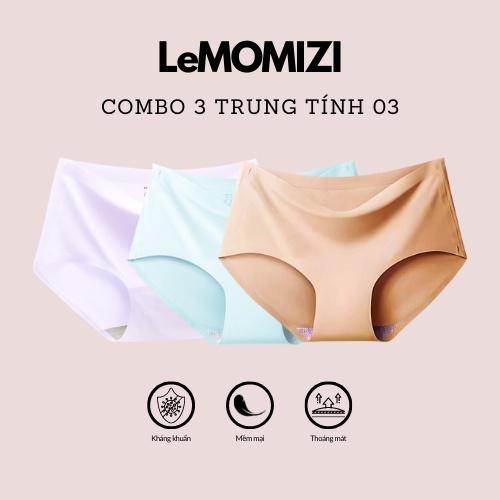 COMBO 3 QUẦN LÓT ĐÚC SU LeMOMIZI THUN LẠNH MÀU TRUNG TÍNH – CO GIÃN 4 CHIỀU – ĐẸP THOÁNG MÁT – GIÁ SỐC