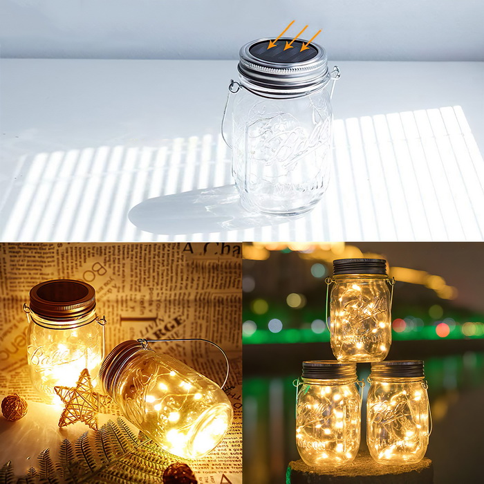 Lọ đèn phát sáng năng lượng mặt trời, đèn năng lượng mặt trời trang trí ngoài trời, sân vườn