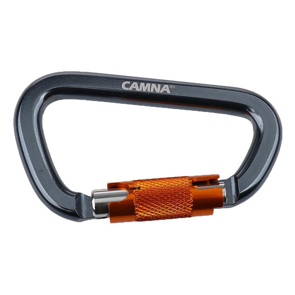 4x 28KN Aluminum D Shape Carabiner Clip Twist Locking for Rock Climbing