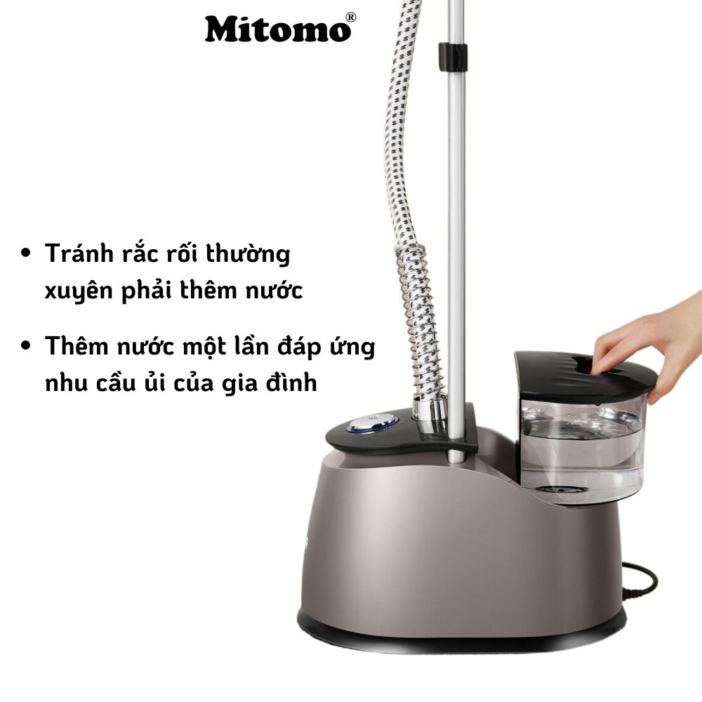 Bàn là hơi nước đứng cao cấp Mitomo GC-899 Max, công suất 2500W hàng chính hãng bảo hành 3 năm