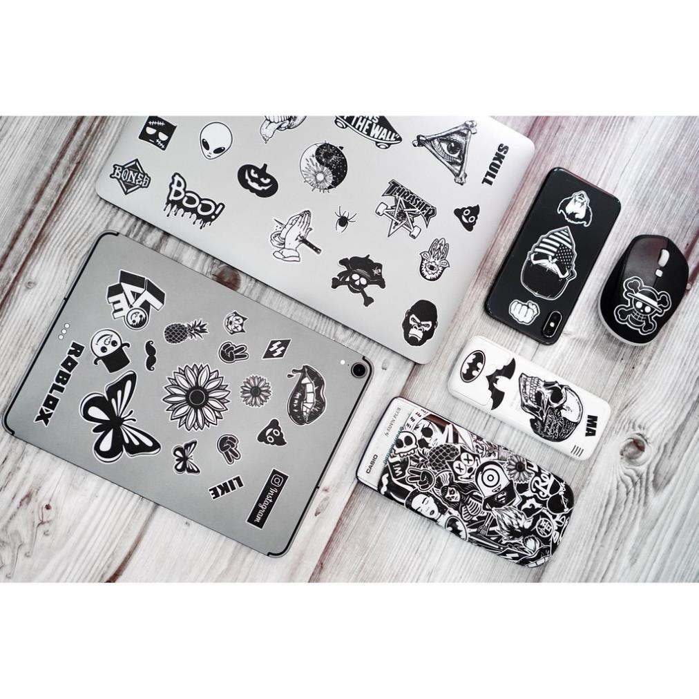 Sticker Black & White | Chất Liệu PVC 5 Lớp Chống Nước, Chống Bay Màu | Trang Trí Đồ Dùng Cá Nhân