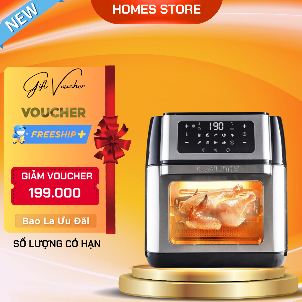 Nồi Chiên Không Dầu KALITE Q10 Gồm 8 Chương Trình Tự Động Dung Tích 10 Lít Công Suất 1800 W - Hàng Chính Hãng