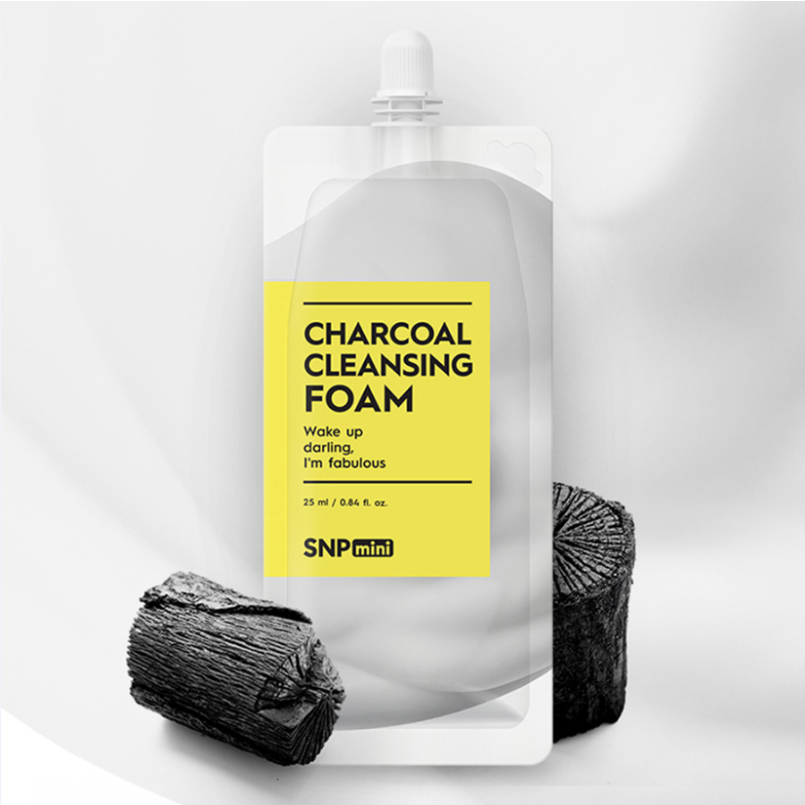 Sữa Rửa Mặt Than Hoạt Tính Mini SNP Charcoal cleansing Foam 25ml