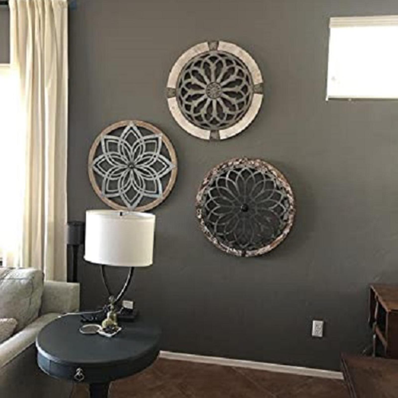 2 Pieces Medallions Metal Round Wall Home Living Room Wall Sculptures