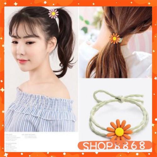 Dây buộc tóc cột tóc hoa cúc Hàn Quốc siêu siêu xinh có bán sỉ