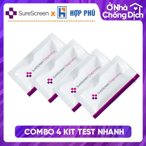 [SHIP HỎA TỐC] - Combo 4 Test nhanh Surescreen COVlD-19 Ag chính hãng được Bộ Y Tế cấp phép