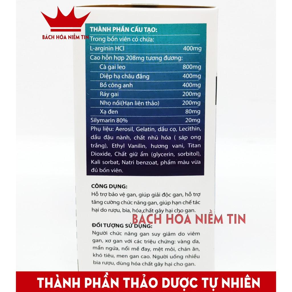 Viên uống giải độc gan ARGININ Xạ Đen Diệp Hạ Châu Gold 850 - Hộp 60 viên- Thanh nhiệt, hiệu quả từ thảo dược an toàn hiệu quả