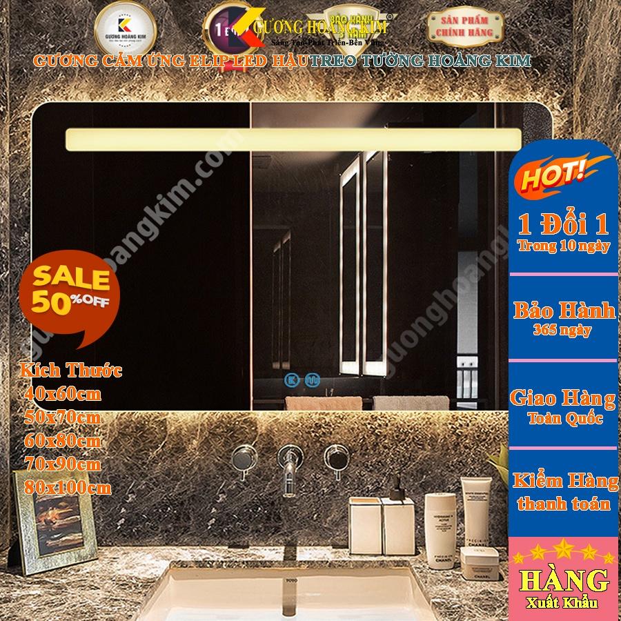 Gương led nhà tắm chữ nhật trang điểm treo tương đèn led cảm ứng thông minh kích thước 60x80 cm - guonghoangkim mirror