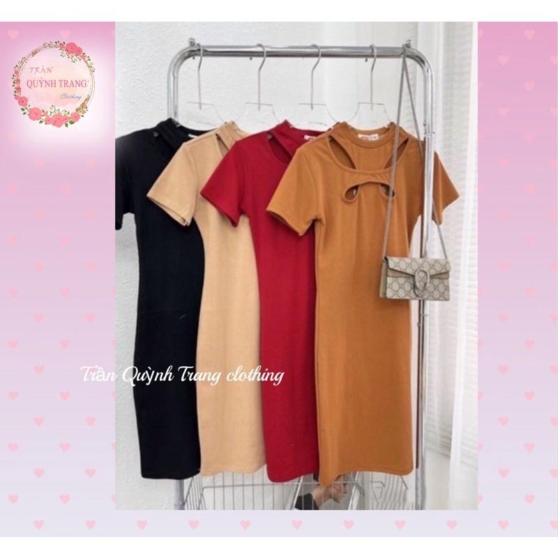 Váy body,đầm body sexy tôn dáng, dáng ngắn cổ khoét