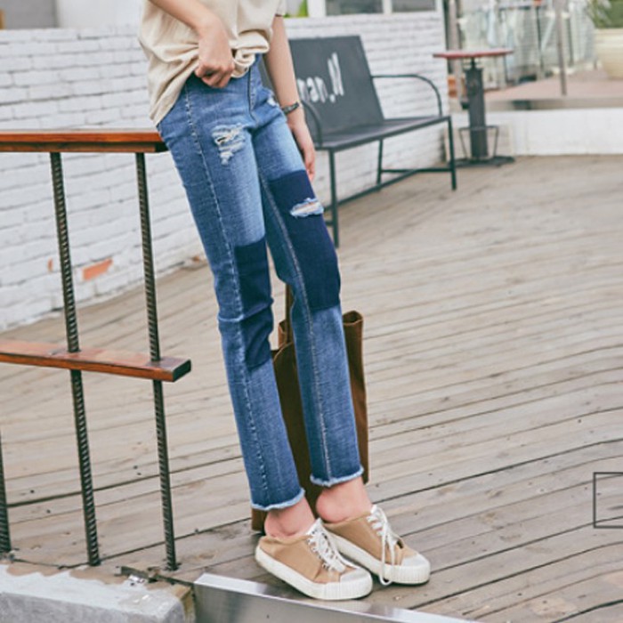 Quần bò nữ - quần jeans ống rộng lưng cao, vải bò dày đẹp , không giãn ,dáng suông