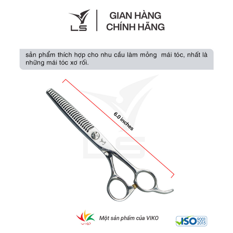 Kéo tỉa mỏng tóc mái LS răng đơn thẳng đỡ ngón cố định T2326