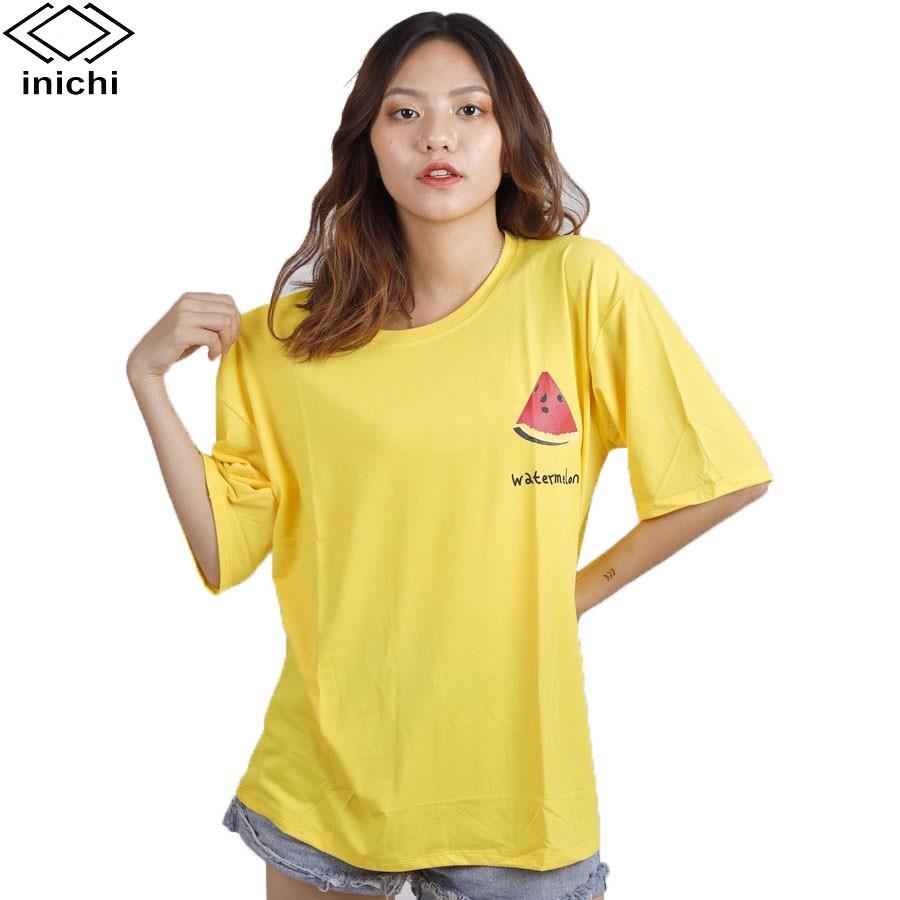 Áo thun INICHI unisex tay lỡ form rộng cá tính, hình in hình dưa hấu - IC639