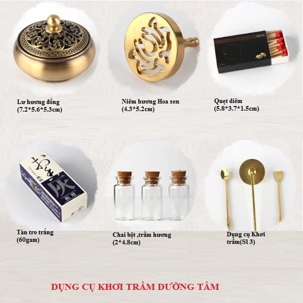 Dụng cụ Khơi-Xông trầm-Dưỡng "Tâm" nguyên Bộ+Tặng 100g bột xông
