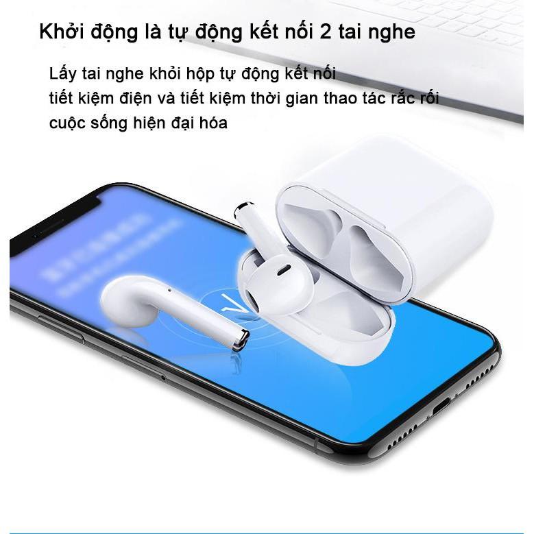 Tai nghe bluetooth không dây I12 TWS công nghệ 5.0 cảm ứng chạm cực nhạy hàng nhập khẩu