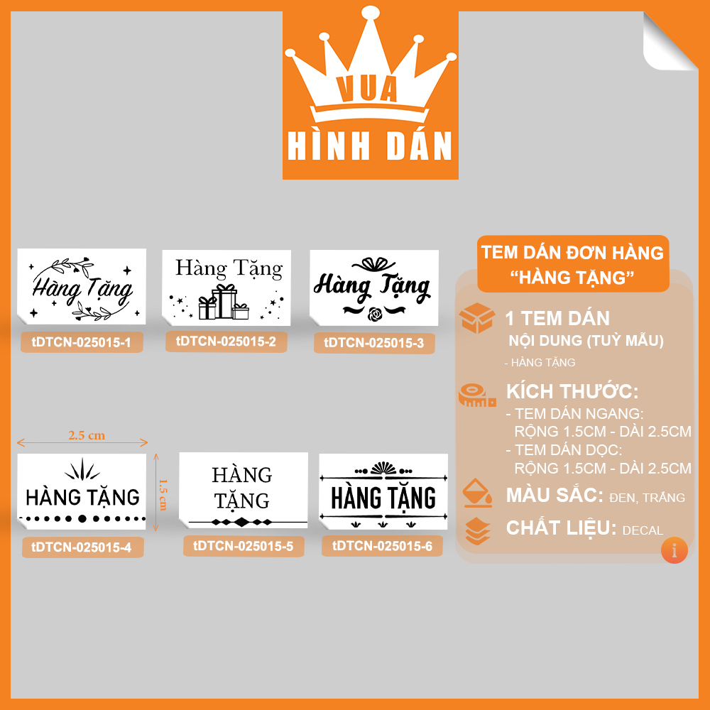 Set 100/500 tem / sticker (2.5x1.5cm) hàng tặng nhãn dán siêu mini dành cho shop (5 mẫu) (1.024)