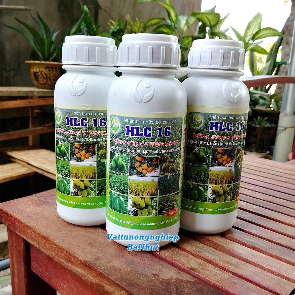 Phân Bón Hữu Cơ Cao Cấp HLC 16 Chai 500ml Ra Rễ Cực Mạnh, Xanh Bền, Siêu Lớn Trái