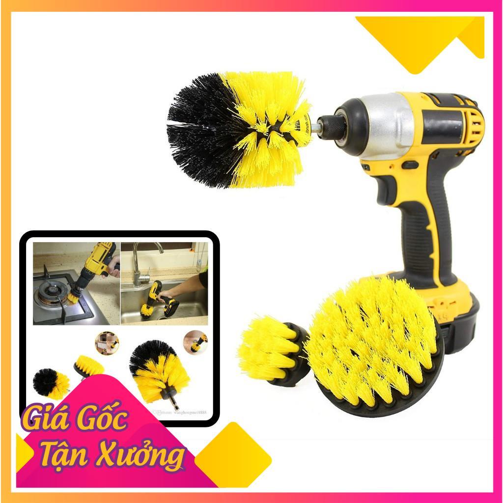 Bộ 3 Đầu Bàn Chải Lắp Máy Khoan Cầm Tay Vệ Sinh Nhà Cửa Siêu SẠch TP'S