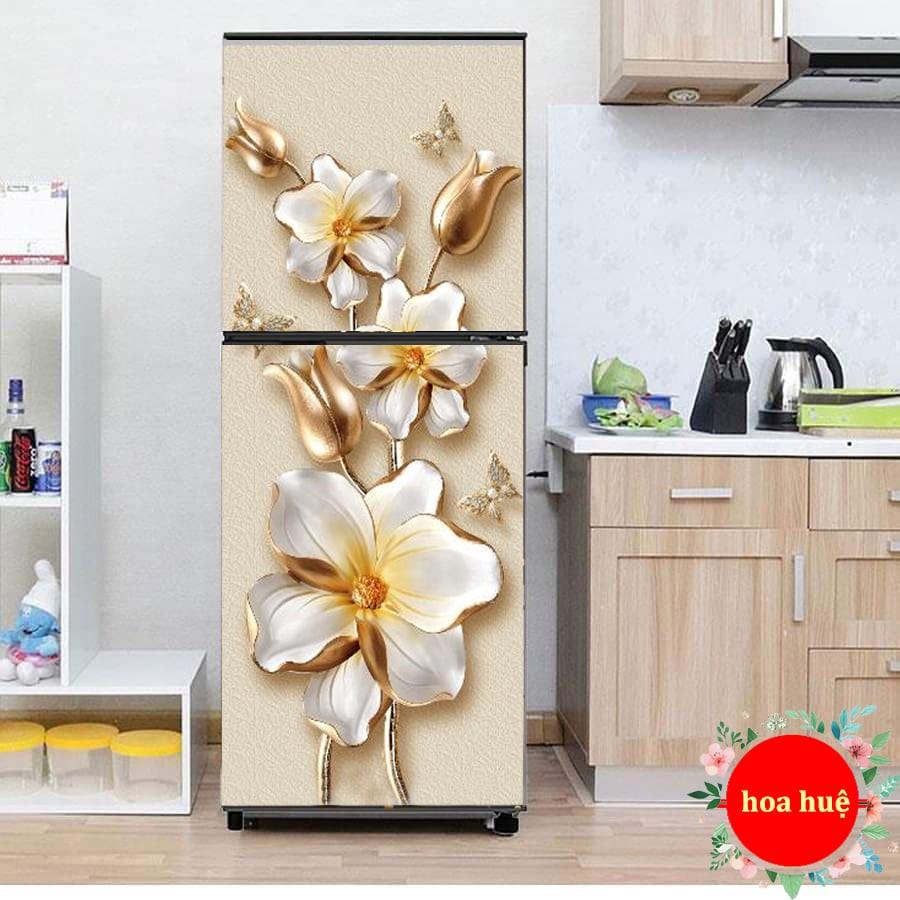 MIẾNG DÁN TỦ LẠNH, MÁY GIẶT 3D MẪU HOA HUỆ