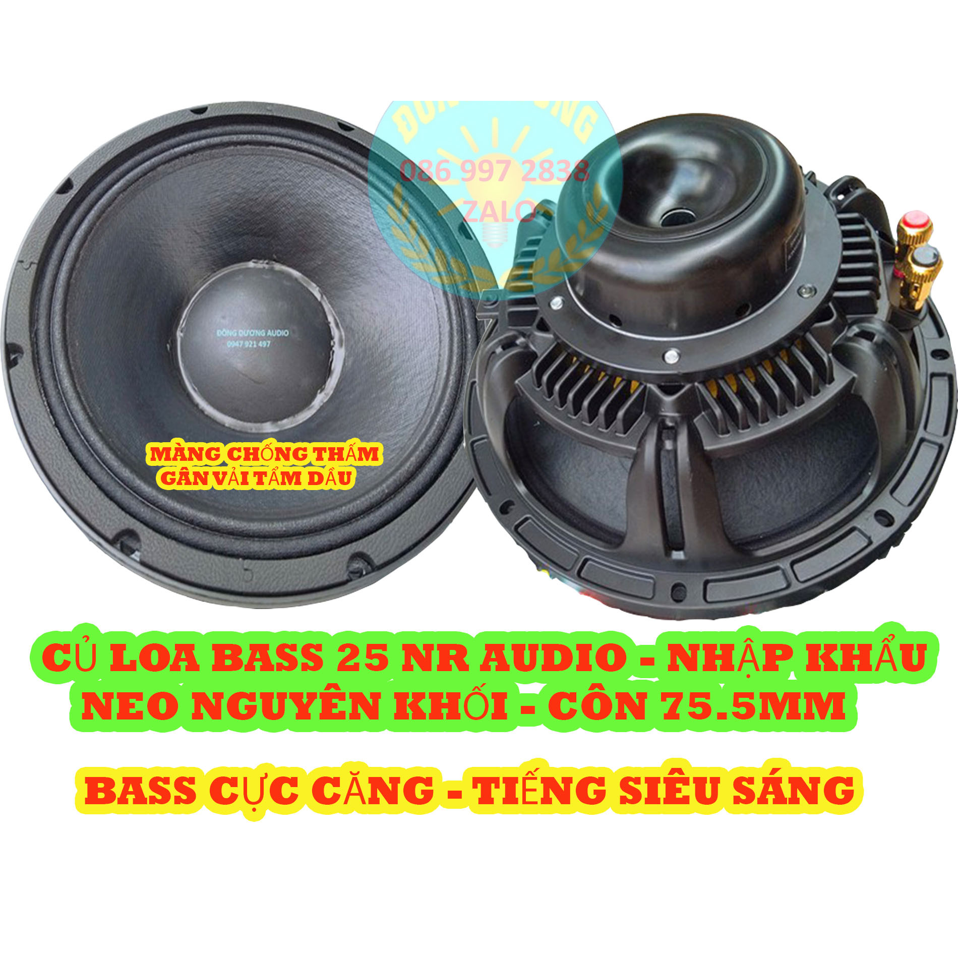 CỦ LOA 25 NEO NR AUDIO COIL 76MM DÂY DẸT - BASS CĂNG CHẮC TIẾNG - HÀNG NHẬP KHẨU