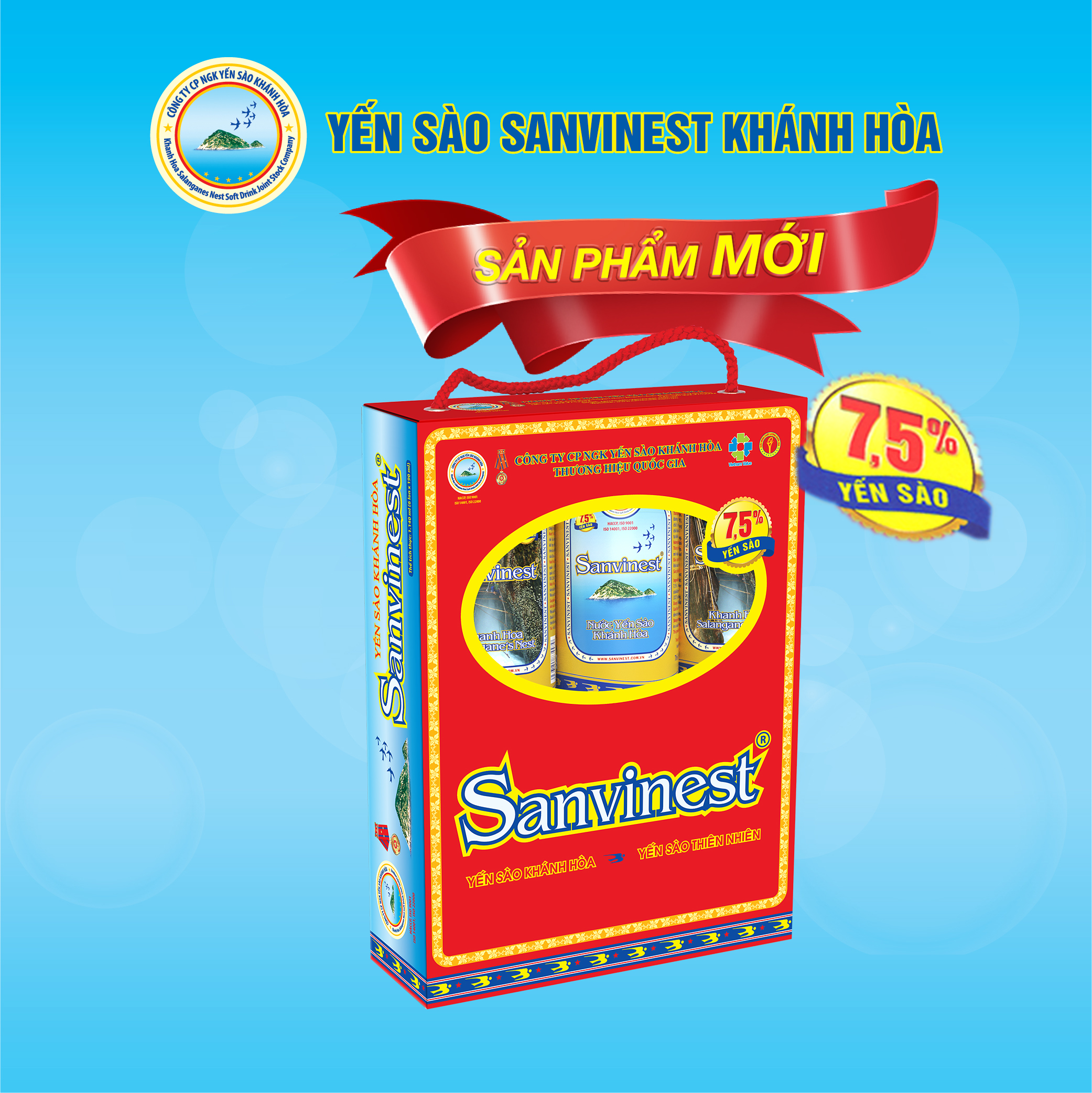 [Hộp 6 lon] Nước Yến sào Sanvinest Khánh Hòa đóng lon – S121H6