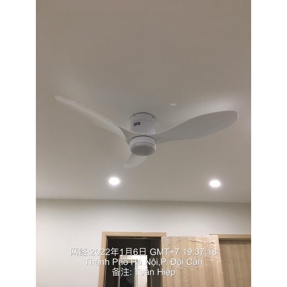 Quạt Trần 3 Cánh Cho Chung Cư Trần Thấp,Động Cơ DC 6 Tốc Độ,Thiết Kế Hiện Đại