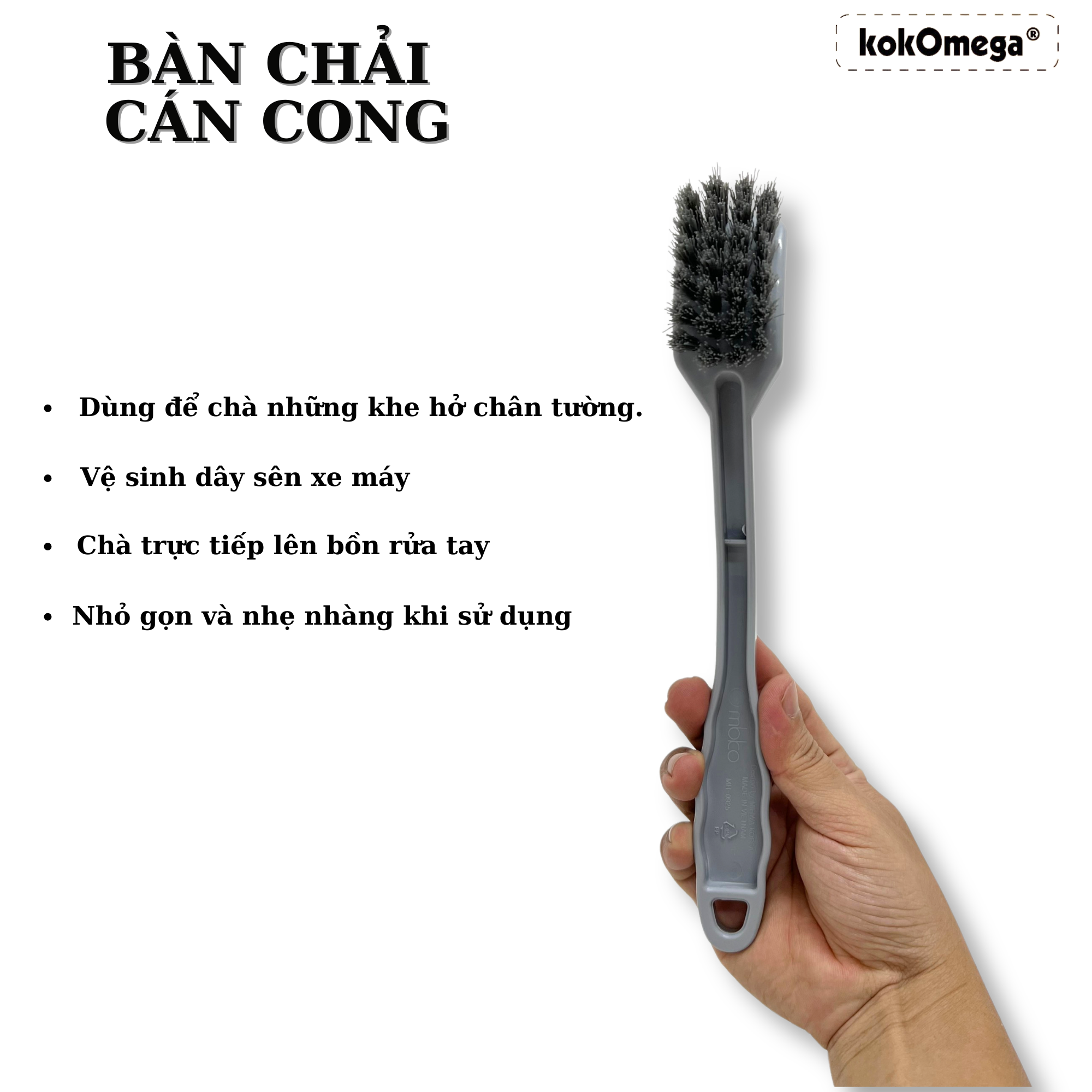 Cây Cọ Toilet ,Bàn Chải Nhà Tắm kokOmega Hàn Quốc, Tay Cầm Tiện Dụng Chà Sạch Vết Bẩn, Sử Dụng Cho Nhà Tắm, Bồn Rửa