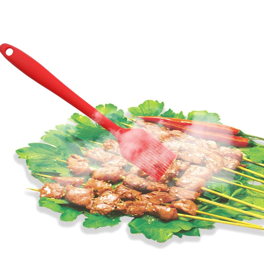 6pc Silicone Cooking Utensil Set Wooden Handle Spatula Soup Spoon Brush Ladle Pasta Colander Non-stick Cookware Kitchen Tools