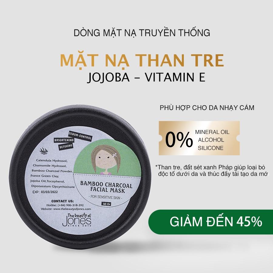 Mặt nạ than tre hoạt tính The Beauty of Jones 50gr, Bông tẩy trang Ipek 80 miếng