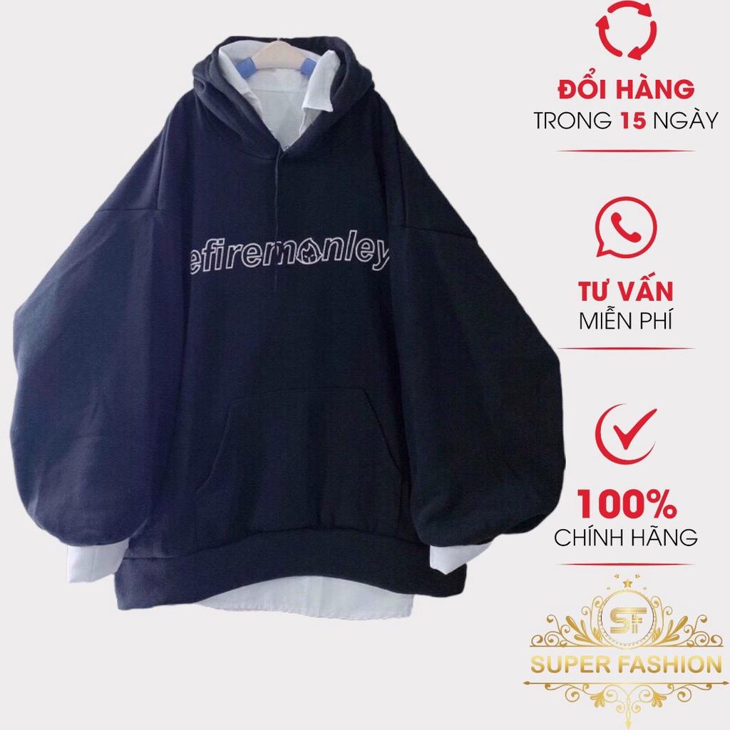 Áo Nỉ Nam Chui Đầu FASHION Có Nón Lớn In Chữ Đẹp Form Rộng Mặc Thoáng Mát