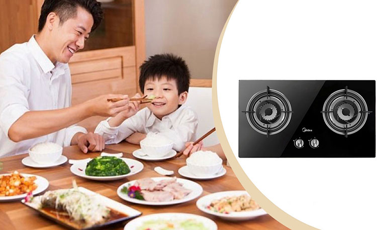 Bếp Ga Âm Midea MQ7211-G - Đen - Hàng chính hãng