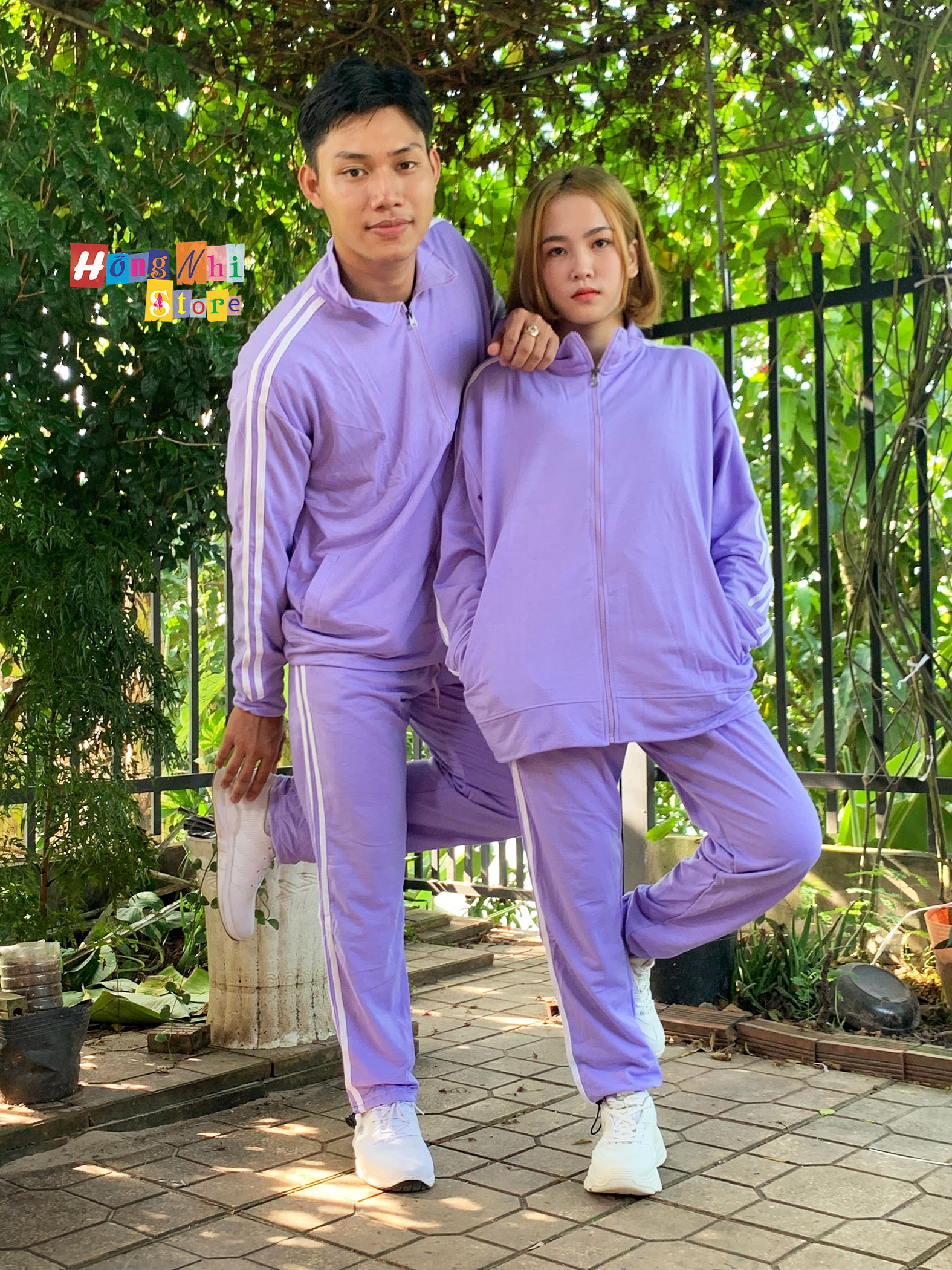 Set Bộ Thể Thao Oversize Ulzzang Unisex Áo Khoác Tay Dài Quần Jogger Dài Màu Tím Cao Cấp - MM