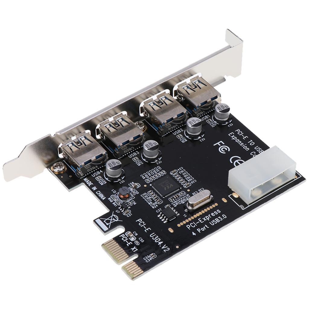 Desktop PCI-E to USB 3.0 Expansion Card 4 USB Ports Hub Adapter