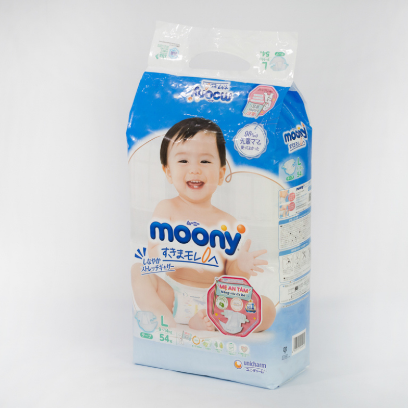 Tã dán Moony size L 54 miếng (cho bé 9 - 14kg)