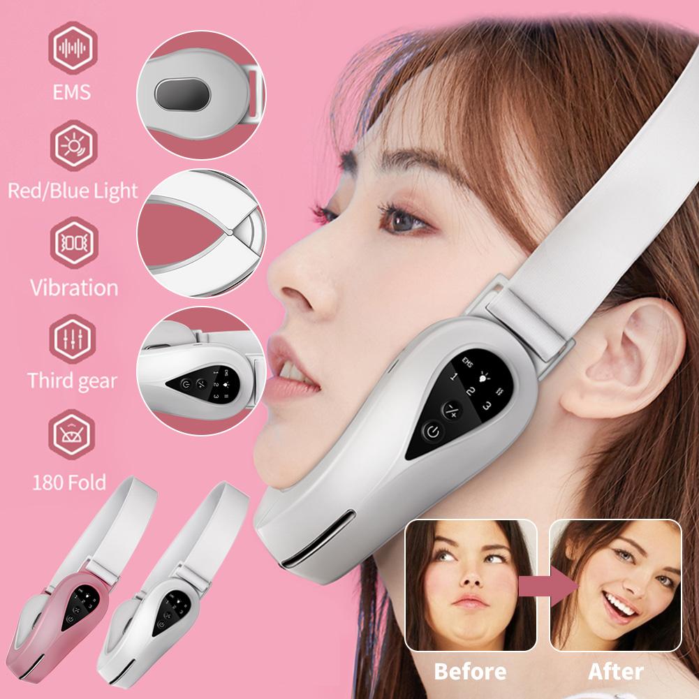 Máy Mát Xa Da Mặt V-Line Nâng Đai Nâng Cằm Máy Dây Đỏ Ánh Sáng Đèn LED Mặt Giảm Béo Rung máy Massage Mặt Liftin