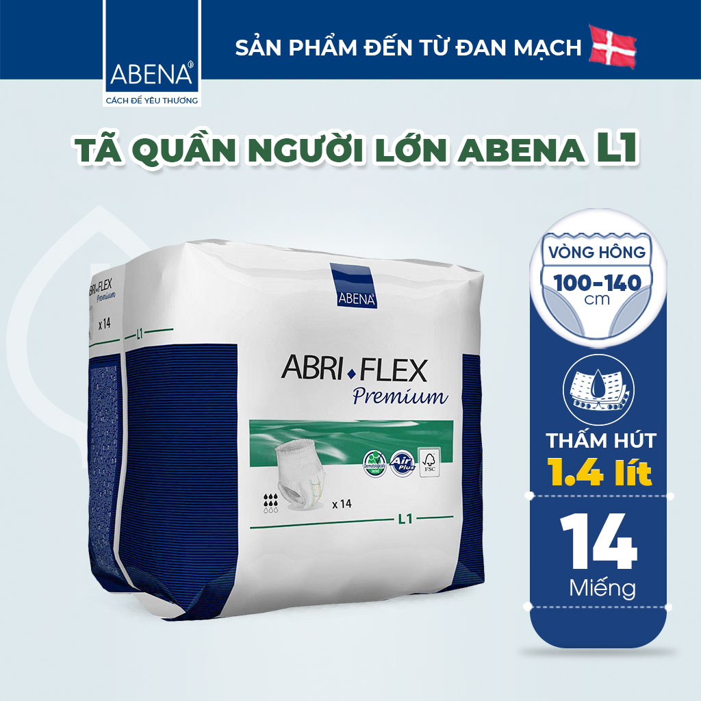Combo 3 Bịch Tã Dán Người Lớn Abena Abri Flex Premium L1 - Nhập khẩu Đan Mạch