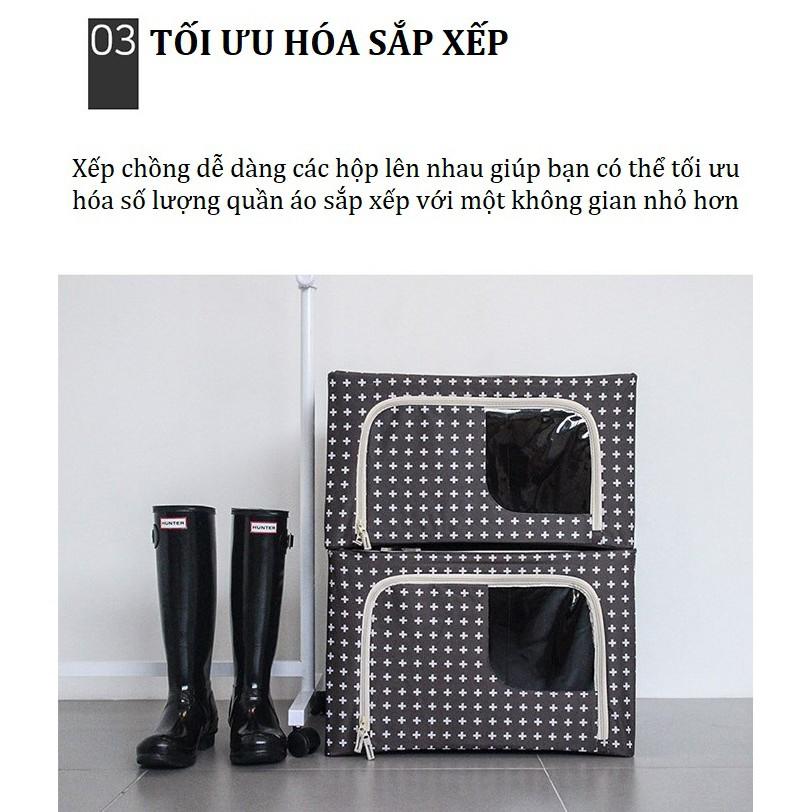 TÚI ĐỰNG QUẦN ÁO KHUNG THÉP ÁO 66L- LIVING BOX