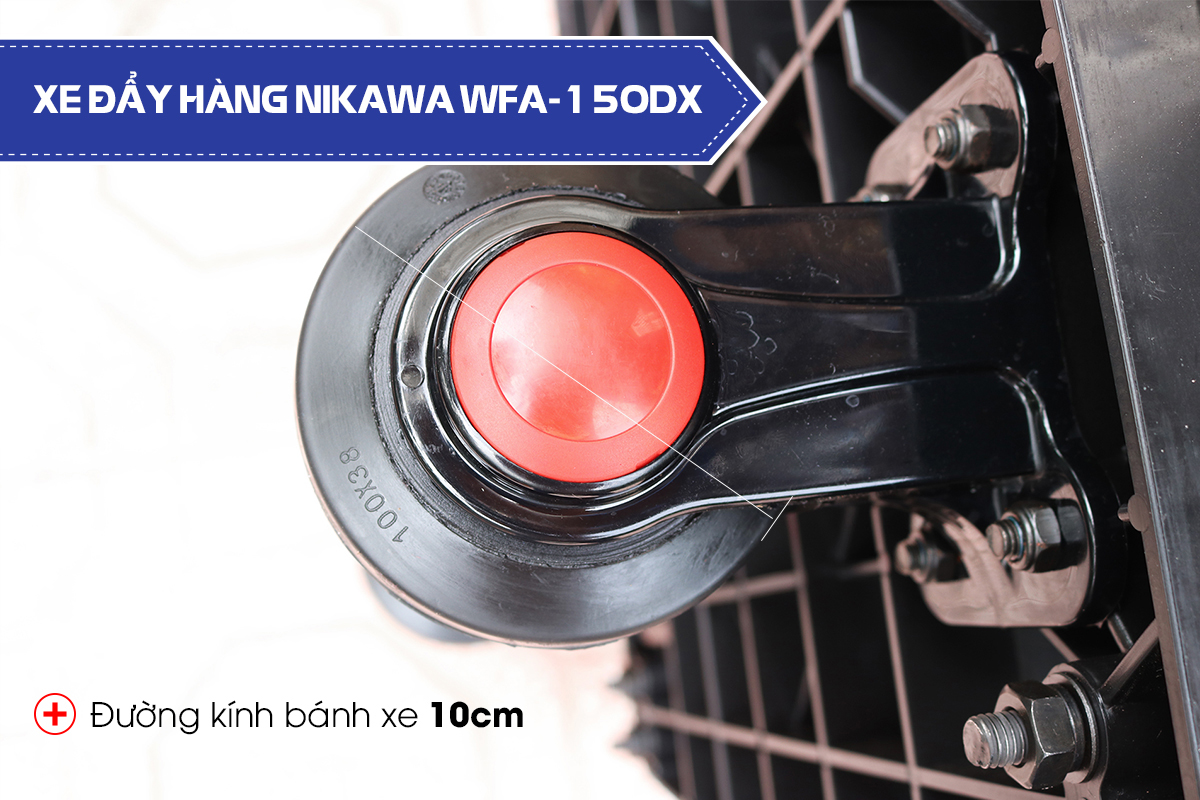 Xe Đẩy Hàng 4 Bánh Sàn Nhựa Không Võng Gấp Gọn Nikawa WFA-150DX Chống Ồn, tải trọng 150kg