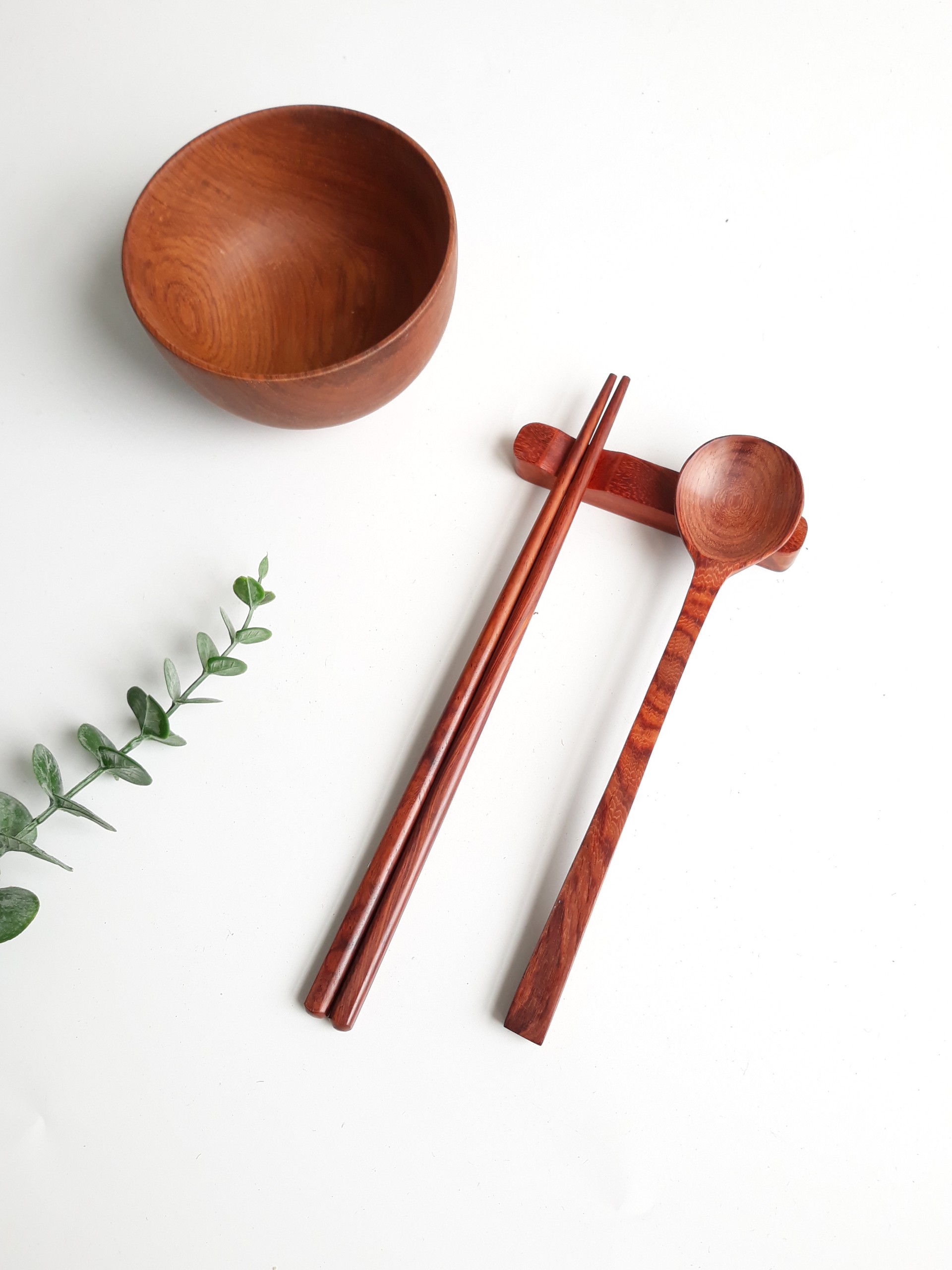 Thìa, muỗng gỗ cán dài miệng tròn 19.5 x 4 cm