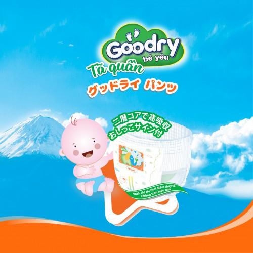 Tã quần Goodry jumbo XL48 công nghệ Nhật Bản thấm hút thật nhanh (48 miếng)