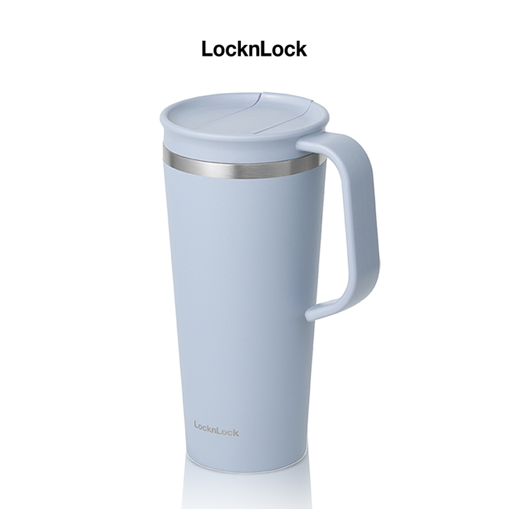 Ly giữ nhiệt LocknLock 600ml LHC4330 Daily Handle Tumbler, Hàng chính hãng, nắp trượt tích hợp tay cầm - JoyMall