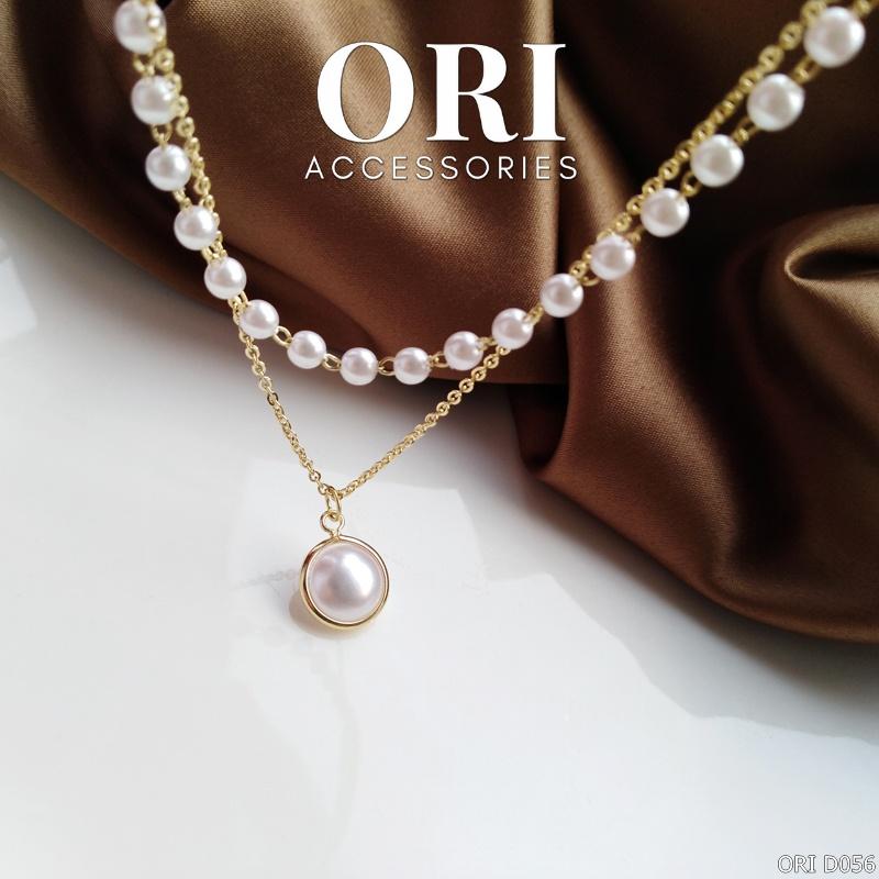 Dây chuyền nữ Chocker ngọc trai nhân tạo Alma thời trang sang trọng ORI ACCESSORIES D056