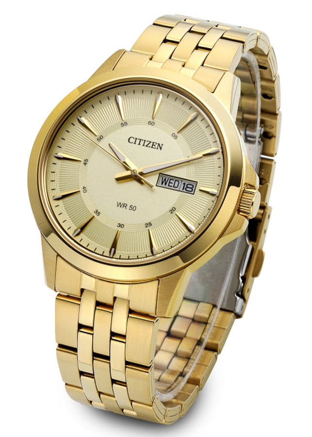 Đồng Hồ Nam Citizen Dây Thép Không Gỉ BF2013-56P - Mặt Vàng