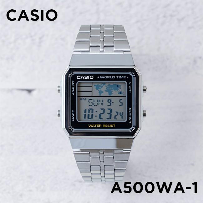 Đồng hồ điện tử nam/nữ Casio chính hãng A500, dây kim loại.