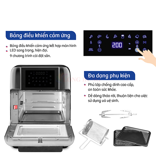 Nồi chiên không dầu Bluestone 10 lít AFB-5888 - Hàng chính hãng