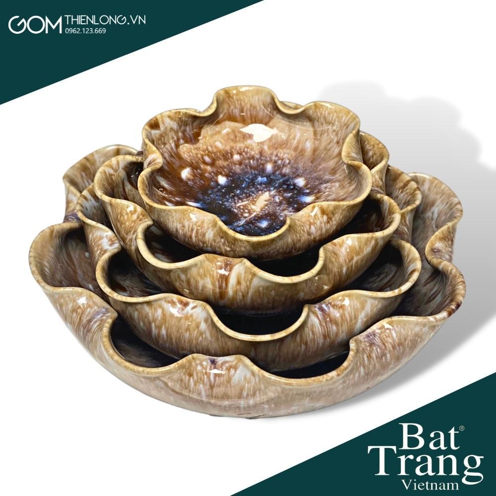 Bát Nước Minh Đường Tụ Thủy Cao Cấp - Bát Thả Hoa - Đồ Thờ Cúng Bát Tràng - Gốm Thiên Long