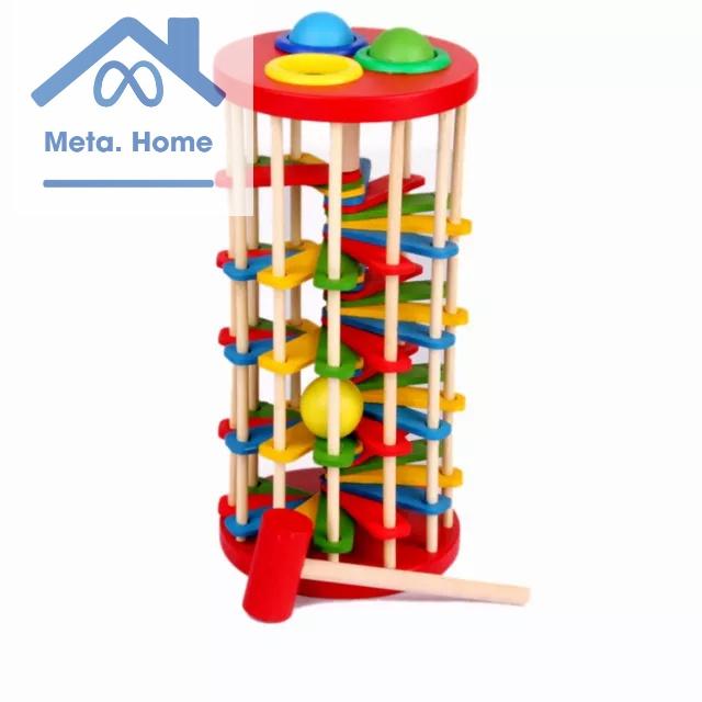 Đồ chơi gỗ Đập bóng lốc xoáy đa sắc màu