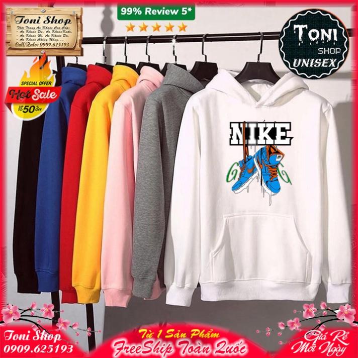 ÁO HOODIE GIÀY NAIKI - In Pet Siêu Bền Siêu Đẹp - Full Size Full Màu (HD6200 - Kèm Ảnh Thật) (TONI SHOP)